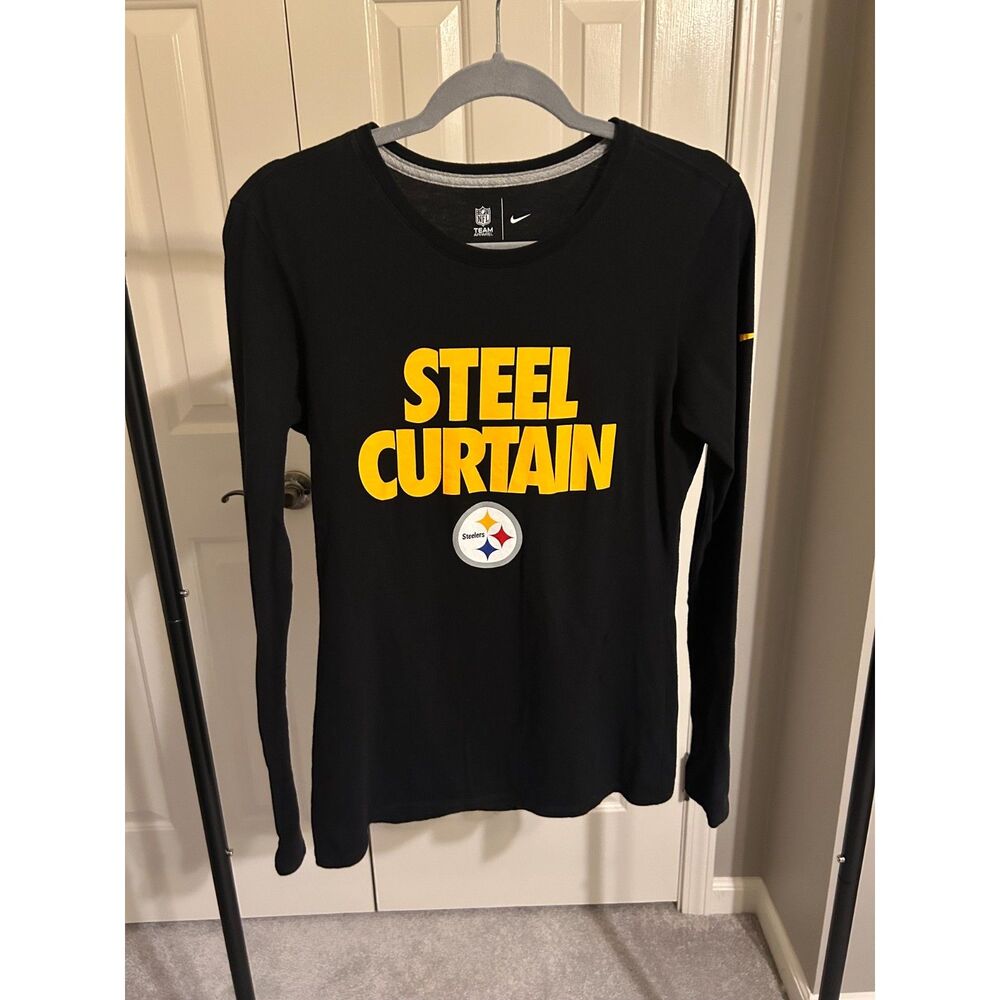 Nike Pittsburgh "Steel Curtain" Long Sleeve T-Shirt - Black-Women - Size M